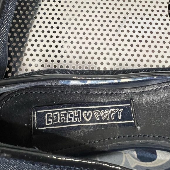 Coach Poppy Caper Navy Ballet Flats Size 6.5 - Picture 8 of 8